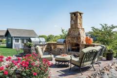 Napoleon & Memphis Built-In Grills, Outdoor Fireplace and Kitchen Island, U.S. Stone Mahogany Manor