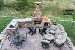 Napoleon & Memphis Built-In Grills, Outdoor Fireplace and Kitchen Island, U.S. Stone Mahogany Manor