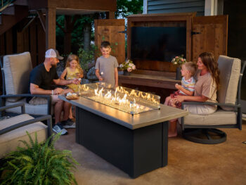 Take outdoor living into fall with our fire pit tables.