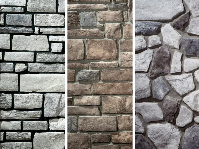 Manufactured stone veneer installed on residential exterior in Nebraska