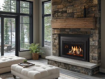 Upgrade your masonry fireplace with a gas fireplace insert.
